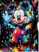 Trening dama negru din CATIFEA cu pantaloni lungi cu snur si bluza neagra cu gluga imprimeu MICKEY  MOUSE happy