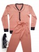 Trening dama ieftin lung din tricot roz cu bluza cu anchior
