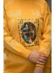 Trening dama din tricot galben cu bluza pe gat si model Tablou